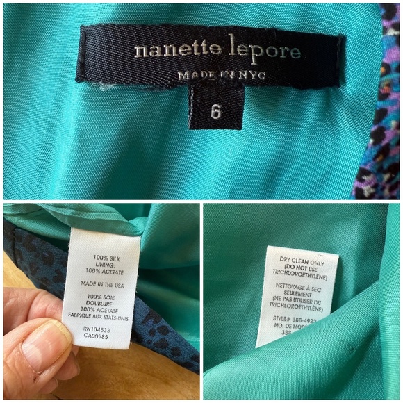 NANETTE LEPORE DRESS 100% SILK SHEATH LINED SUMMER PARTY POCKETS WEDDING GUEST 6 - Picture 9 of 10